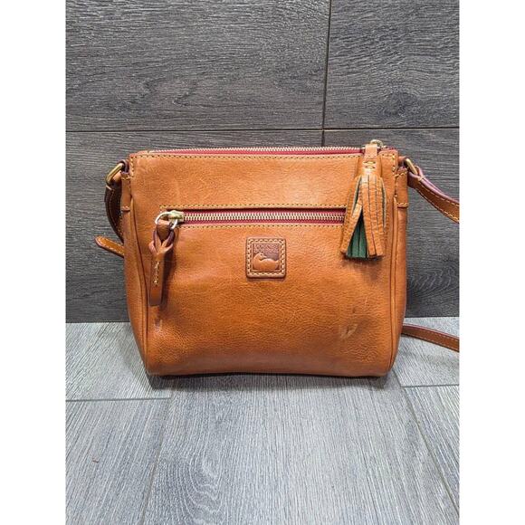 Dooney & Bourke Brown Medium Florentine Pocket Leather Crossbody bag B000553 - Picture 2 of 11